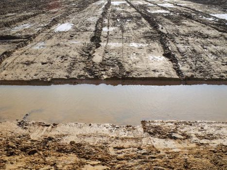 Field levelled by a scraper for   agricultural works