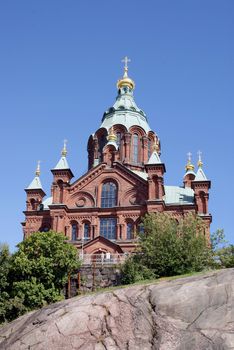 Uspenski Cathedral, built in the Russian Byzantine style in 1862-1868, is the biggest Orthodox church in western Europe.