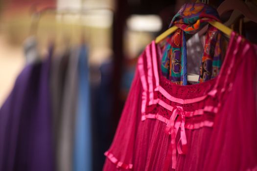 Colorful Scarf and Blowse with Narrow Depth of Field.
