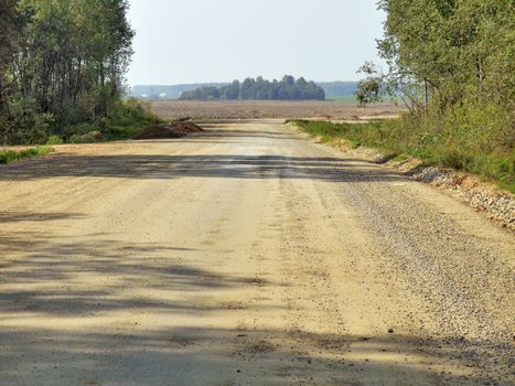 construction road under a sunlight