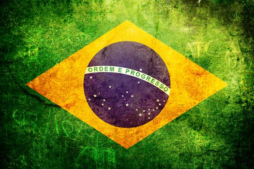 An old grunge flag of Brasil state