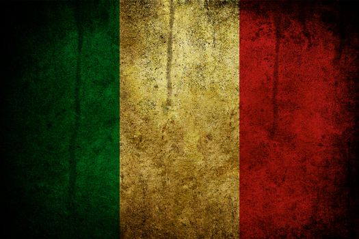 Grunge and burned flag of the Italy