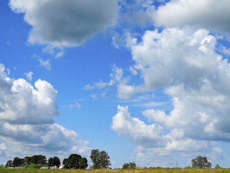 The sky above village in summer.