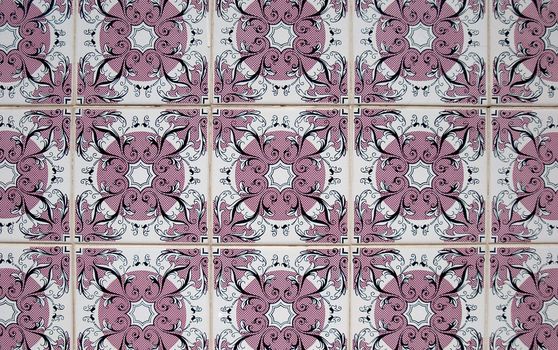Old traditional portuguese dacade tiles background.