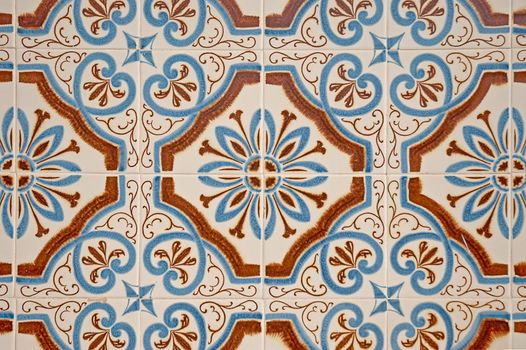 Old traditional portuguese dacade tiles background.