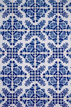 Old traditional portuguese dacade tiles background.