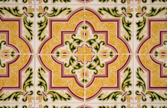 Old traditional portuguese dacade tiles background.