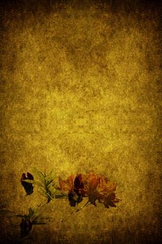 A grunge paper ornated with flowers
