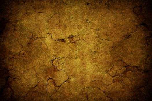 A cracked light yellow grunge concrete background