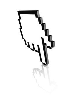 Computer hand cursor 3d rendered illustration