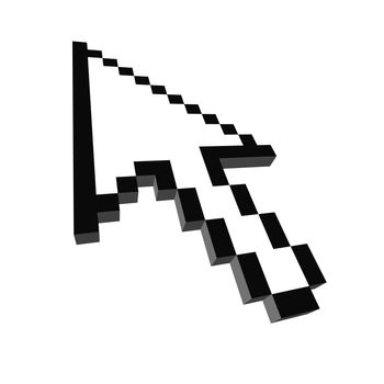 Computer arrow cursor 3d rendered illustration