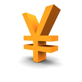 Yen symbol 3d rendered image