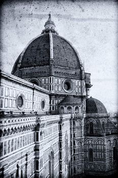 Duomo Basilica Cathedral Church from Giotto's Bell Tower Florence Italy