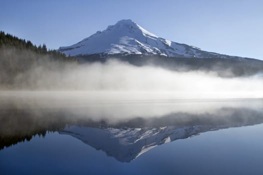 Reflection of Mount Hood on Trillium Lake Oregon