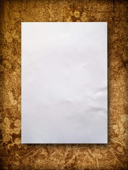 Blank White paper on old orange wall