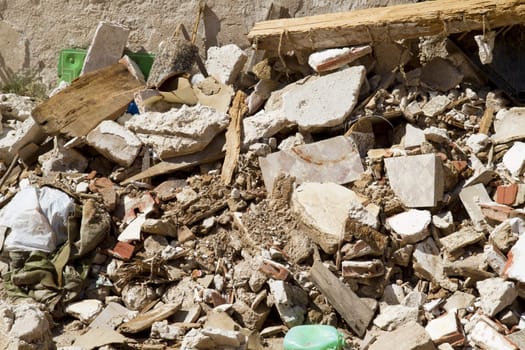 house demolition, ruins, Brihuega, Spain