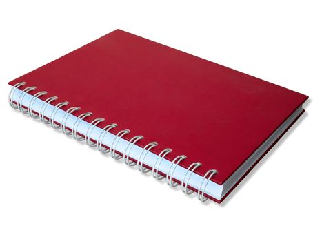 Red Cover Notebook Perspective single blank page