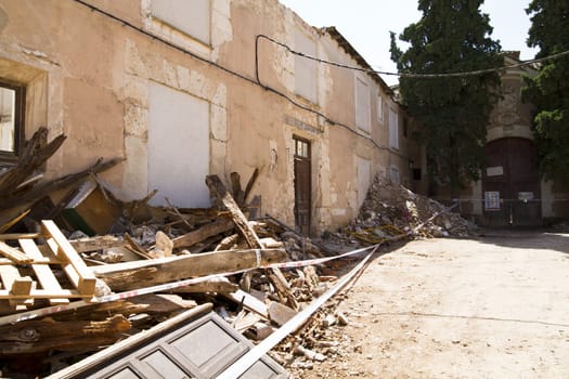 house demolition, ruins, Brihuega, Spain