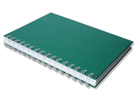 Green Cover Notebook Perspective single blank page