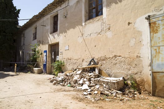 house demolition, ruins, Brihuega, Spain