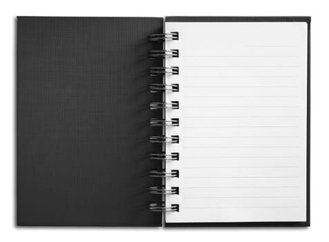 Black cover Notebook vertical single white page