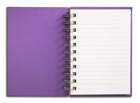 Purple Notebook vertical single white page