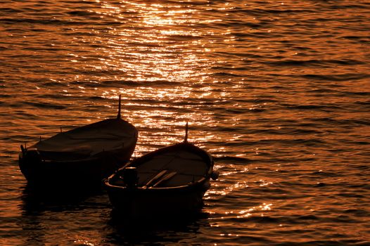 A beautyfull red sunset over a calm sea