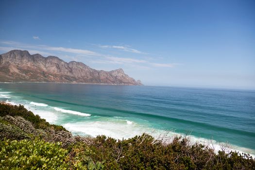 Lonely coast and mountains - horizontal