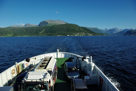 Autos on the ferry deck