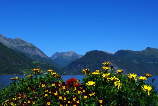 Beautiful view of the Norwegian coast of northern Atlantic