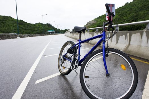 bike on the public road at day