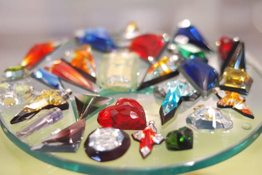 luxury diamonds on a glass table
