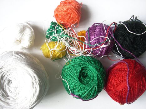 Colored threads bobbins