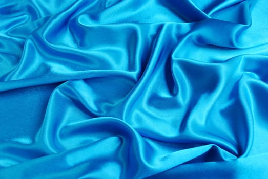 Blue satin with a folds