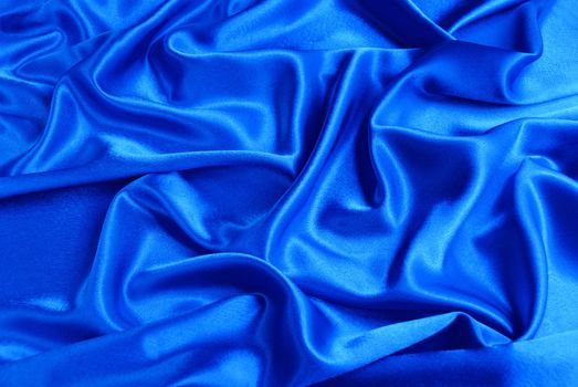 Blue satin with a folds