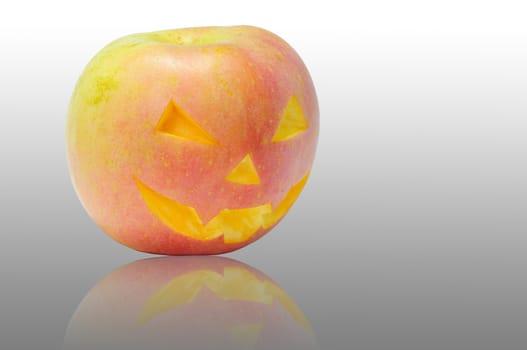 Halloween ghost made of apple