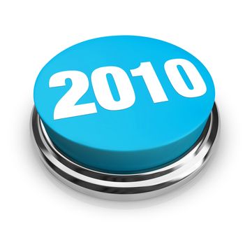 A blue button with the numbers 2010 on it