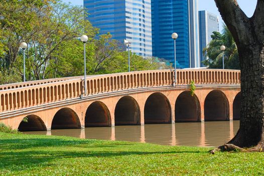 footbridge in a park