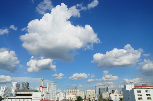 cloudy sky over Bangkok city, Thailand