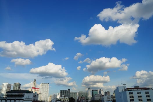 cloudy sky over Bangkok city, Thailand