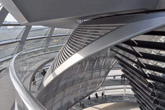 BERLIN, GERMANY - OCTOBER 23: People visiting the Reichstag dome at the German parliament October 23, 2010 in Berlin, Germany
