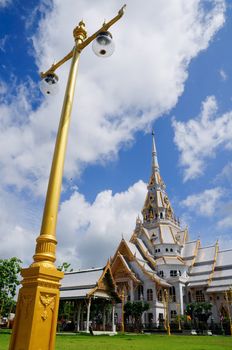 A great marble church, Wat Sothorn, Chachoengsao Thailand 