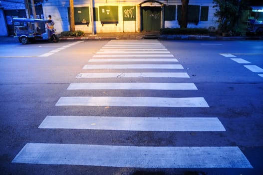 crosswalk in evening