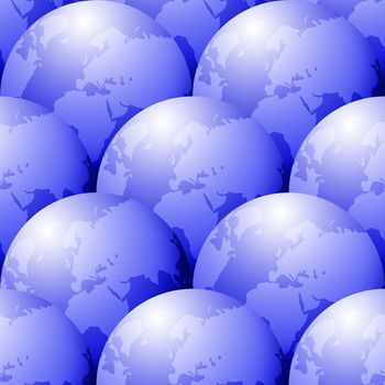 seamless tiled globe background in square