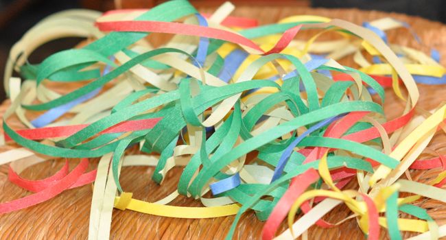 Many coloured carnival confetti useful as a background