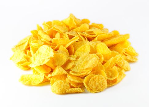 pile of cornflakes isolated