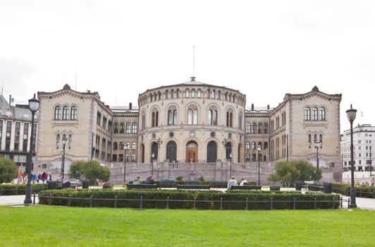 Stortinget (Parliament) in central Oslo City, Norway 