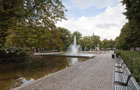 The Spikersuppa square in central Oslo, Norway 