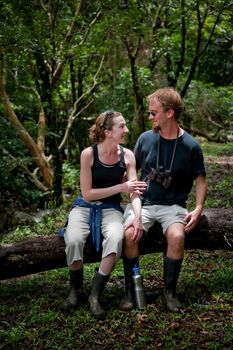 American and European tourist couple in Costa Rica