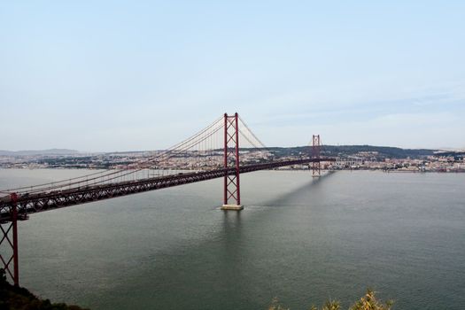 Famous bridge on Lisbon city called "25 de Abril", Portugal.